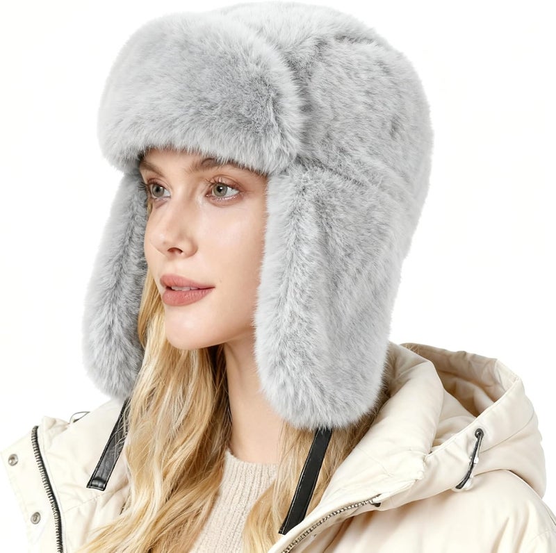 Gilotop Trapper Hat with Ear Flaps - Winter Russian-Style Fur Pilot Ushanka, Windproof Skiing for Men & Women - Image 2